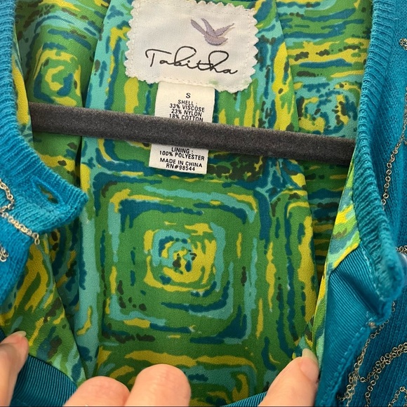 Anthropologie Embellished Floral Cardigan cottage-core quiet-luxury artsy-chic - Picture 3 of 4